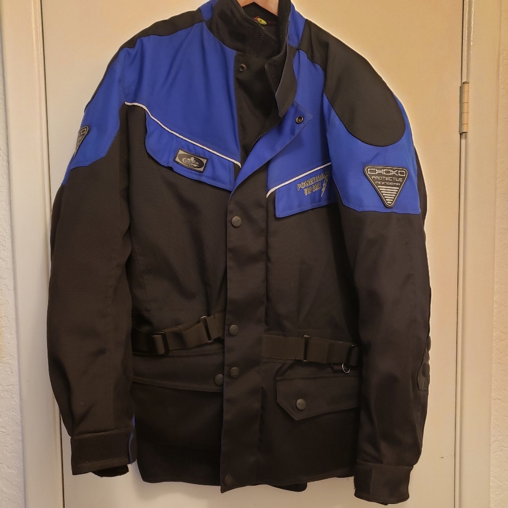 Choko Men's Black & Blue Riding Gear Jacket